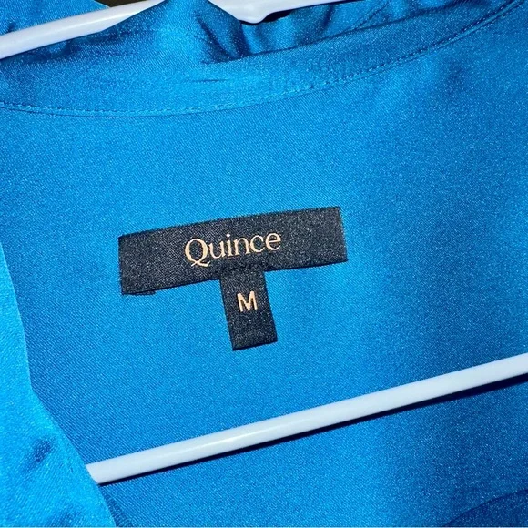 Quince washable silk blouse in “celestial”, a beautiful peacock blue - Picture 15 of 15